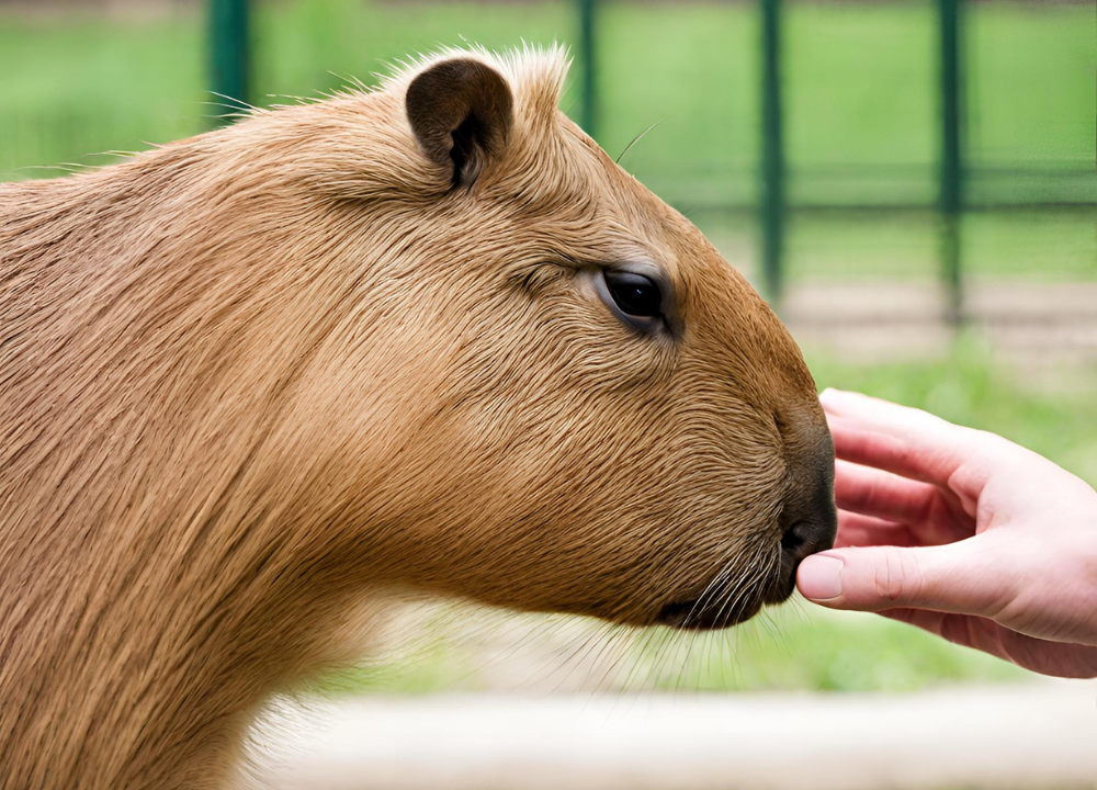 I touch Capybara photo